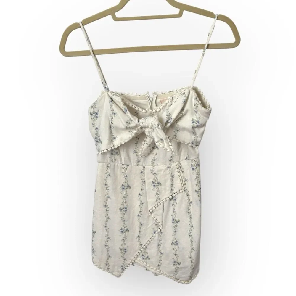 Mi Ami Floral Tie Front Romper – Size Small - Picture 3 of 5